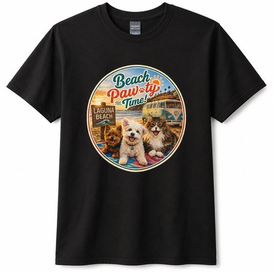 Custom Beach Paw-ty T-Shirt